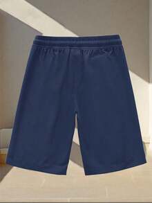 2 piezas Pantalones cortos de verano casuales y deportivos cómodos y versátiles para adolescentes/chicos adolescentes - Negro - Ver 5