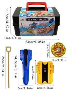 全新 BX 系列豪华礼品套装，包含：6 个 BX 系列战斗陀螺仪、1 个手柄、2 个发射器、随机各种配件以及用于存放和携带的工具箱，适合多人比赛，精致的节日、生日、万圣节、圣诞节礼物，性别中性 - 彩色 - 查看 4