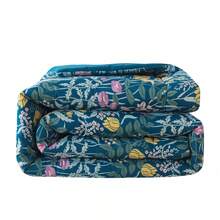 7-Piece Reversible Bed In A Bag Comforter Set With Sheets, Blue Floral, Queen - Blue Floral - 查看 11