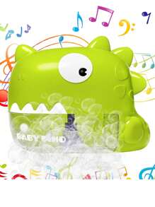 1 pieza Máquina de burbujas automática con forma de dinosaurio, juguete interactivo con música eléctrica para el baño de niños, regalo familiar neutro en género