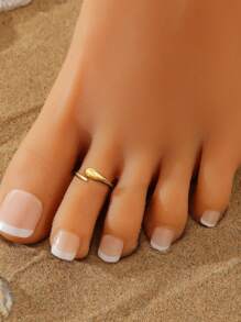 1pc 925 Sterling Silver Simple Single Head Teardrop Adjustable Toe Ring For Women Fine Ladies Jewelery Gift Women's Daily Wear