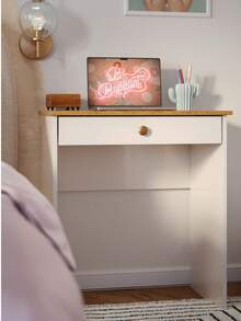 Desk Table For Computer Notebook Style 1 Drawer With Handle - Beige - View 2
