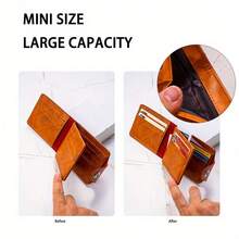 1920s Style Wallet With Multiple Card Slots And $100 Bill Design – Fashionable Black And Brown Coin Wallet For Men And Women, Perfect For Daily Use Or As A Unique Christmas Gift, Everyday Wallet Use | Fashion Coin Purse | Durable - màu đen - Xem 9