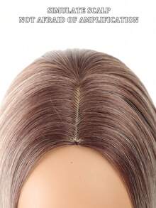 10, 12, 14, And 16inch Short Bob Wig Middle Part Natural Synthetic Heat Resistant Wig Dark Roots Ombre White Straight Wig Mixed Color Hair For Women Daily And Cosplay - Multicolor - View 10
