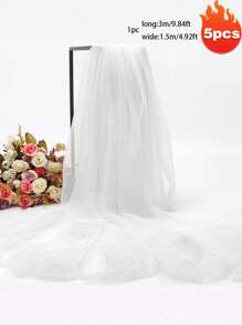 1 pieza Cortina de gasa blanca y rosa de 3 m de largo / 1,5 m de ancho con fondo de tul, cortina de gasa transparente, utilizada para fondo de escenario, fotografía al aire libre, fiesta festiva, fiesta de boda, decoración del hogar (múltiples opciones de color)