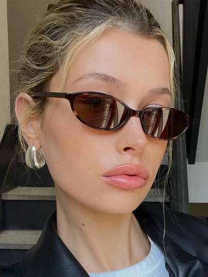 New Women's Leopard Brown Sunglasses Fashion Brand Small Frame Sun Glasses Ladies Retro Oval Eyewear Shade Shade Going Out Outfit Outdoor Beach Seaside Vacation And Gift For Family And Friends