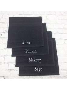 【定制】卸妆巾，个性化定制洗脸巾，绣花超细纤维面巾，女士礼物，睡衣派对沐浴SPA用品，伴娘圣诞美容配件 - 均碼 - 查看 5