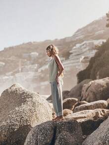 Independence Day Chic Backless Bowknot Knit Vest Cardigan For Women, Spring/Summer, Layerable Slim Fit - Camel - View 4