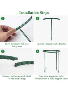 Plant Support Half Round Plant Support Rings, Support Half Round Indoor Plant Stands, Stackable Garden Flower Support Stakes For Tomatoes, Hydrangeas, Monstera, Peonies, Hydrangeas, Garden Flower Support Rings For Indoor Plants (Multiple Sizes Available)