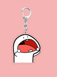 1pc Set Funny Heart Expression Meme Acrylic Keychain, Transparent White Fashion Cartoon Character Graphic Keychain, Backpack Pendant, Phone Keyring Gift Souvenir Car Accessories Bag Charm School Cute Goth Y2k Bag Lanyards With Id Holder Car Accessories Bag Charms - Multicolor - View 31