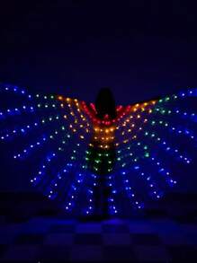 Elegant Exquisite Fairy LED Wings Cape Props, Wings Decoration Dance Photography Dress Up, Halloween Christmas Cosplay Costume Props, Birthday Party Outdoor Decoration Stage Performance Accessories, Adult Christmas Gifts (Without Batteries)