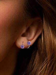 1 Stück/2 Stücke/4 Stücke Damen elegante Luxus glänzende Kugelohrstecker mit Schraubverschluss, S-förmige Nadel, Schmuckzubehör, ideal für Party- und Bankettanlässe, täglichen Gebrauch und Weihnachtsgeschenke, Valentinstags-Geschenke, Mutter, Muttertag, Geschenke - Silber - Übersicht 9