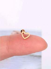 1PC Stainless Steel Tiny Stud Earrings Heart Star Moon Cross Butterfly Snake Mini Earrings Helix Cartilage Tragus Lobe Standard Conch Flat Ear Piercing Jewelry