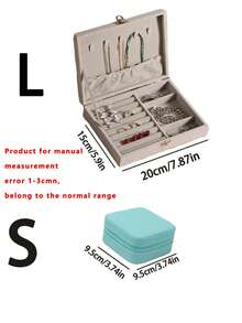 1 件天鹅绒首饰盒、珠宝展示托盘盒、多功能珠宝收纳盒、玻璃盖展示盒、戒指展示托盘、大容量珠宝收纳盒、耳环收纳盒、礼品盒、收藏盒、婚礼礼品盒 - 彩色 - 查看 9