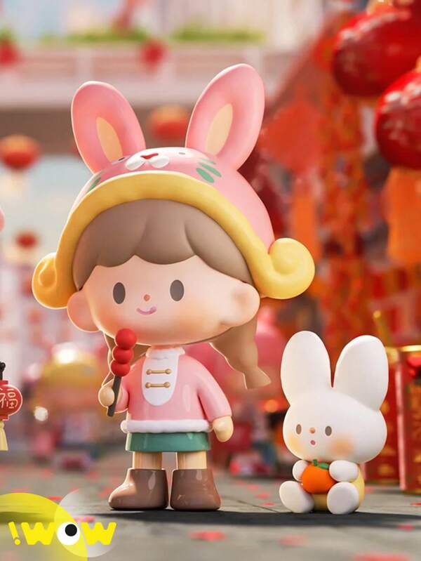 1 Pc Or Multiple Pcs Style Random Anime Figurine New Year-Themed Toy, Random Style Blind Box/Blind Bag, PVC And ABS Material, Cute Desktop Decoration Combining Travel And Model Figures, Perfect Gift For Family, Beloved For Its Unique Design, Styles Shipped Randomly
