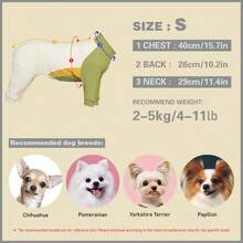 Pet ,Dog Clothes, Dog , Dog Pajamas, Big Dog , Large Dog Pajamas, Anti Licking, Small Dog Pajamas,Post Surgery Recovery Dog Clothes, Large Dog Jammies, Long Sleeve Prevent Shedding, Doggy Air Conditioner Suit, Recovery Suit For Large Medium Bodysuit Dogs, Suitable For 10 - 120 Pounds, Pet Summer Dreathable Costume, Extra-Large Elasticity - Green - View 13