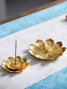 1 件创意莲花香座香炉，多功能香棒莲花香插盘，香架，多孔香炉，适用于瑜伽室、浴室、卧室、客厅、办公室等。（本产品非通用型号。购买前请确认产品尺寸是否合适；） - 金色 - 查看 6