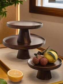 1pc Wooden Cake Stand, Dessert Tray, Cupcake Display Rack, For Cakes, Sweets, Fruits Display, Suitable For Restaurant, Home Kitchen, Wedding Party, Birthday, Baking Supplies, Dinnerware, Tabletop Decor - Multicolor - View 3