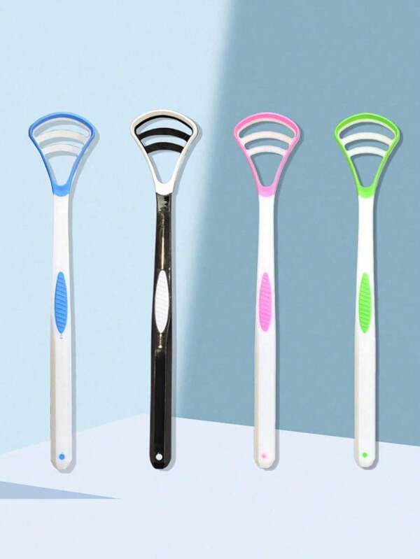 4pcs/1pack Mixed Color Tongue Scraper For Cleaning Tongue Coating, Fresher Breath, Living Room Home Bedroom Bathroom Home Decoration, Travel Supplies, Wedding, Party, Birthday, Gifts For Men, Mom, Dad, Friends, New Year, Accessories, Fun Gifts