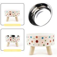 1pc Stainless Steel Pet Bowl, Anti-Slip High-Capacity Dog Bowl, Cat Raised Bowl For Neck Protection, Spill-Proof Cat Feeder