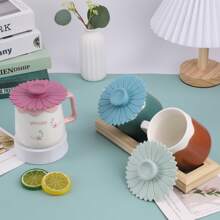 1/3pcs Dustproof Silicone Mug Cup Lids, Creative Sunflower Shaped Cup Cover, Cup Accessories