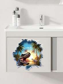 1 件 3D 恐龙贴纸耐用防水 PVC 贴纸自粘易撕适用于墙贴卧室书房背景墙装饰家居装饰让您的生活焕然一新节日装饰贴纸生日毕业礼物