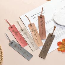 Custom Birthday Flower Leather Bookmark, Engraved Name Bookmark, Gift For Book Lover Gift Valentine's Day, Bridesmaid Gift,Wedding Gift Back To School, Thank You Gift, Gift For Colleagues Office Team, Halloween Christmas Gift, Gifts For Her, Family, Friends, Students, Workers, Teachers