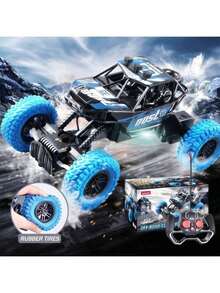 1 pieza Coche de control remoto Todo Terreno para Niños, de Alta Velocidad 4 Canales con Luces y Recargable, Juguete para Escalar Exterior - Multicolor - Ver 4