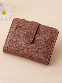 欧美风荔枝纹简约女士钱包高品质优雅双折多卡位拉链零钱包女士钱包迷你钱包钱包小钱包钱包男士钱包真皮可爱钱包