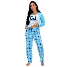 Adult Pajama Set Winter Cold Long Sleeve Comfortable Women's - 藍色 - 查看 2