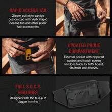 Bolso de cintura táctico Vertx S.O.C.P. para portar de forma oculta, uso diario, viajes y trabajo, bolso bandolera para armas cortas para hombres y mujeres, almacén local - Es negro - Ver 4