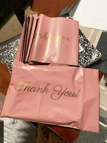10/30 pièces Nouveaux sacs de transport rose ordinaires Matériau rose "Merci", sacs imperméables multifonctionnels de transport moderne, emballage de vêtements pour bureau, école, logistique de électronique, sacs d'expédition, sacs autocollants imperméables roses, saison des diplômes, cadeaux pour les enseignants, cadeaux amusants, emballage de la saison des mariages, sac cadeau pour fête d'anniversaire, emballage d'équipe. Convient pour la décoration de bureau, les fournitures de bureau, la rentrée scolaire