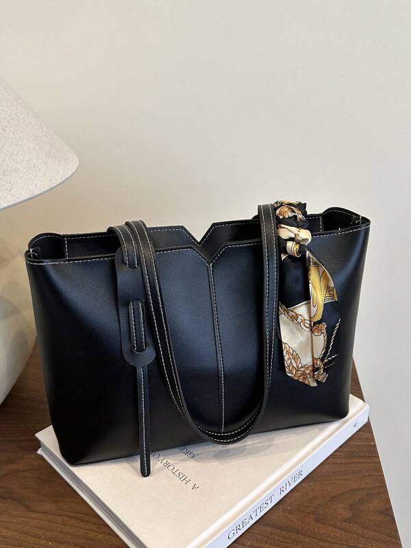 New Fashionable Luxury Solid Color Versatile Women Shoulder Tote Bag