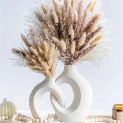 2pcs/Set Couple Vase (Plastic Material), Embracing Vase, Bookshelf Decor, Office/Bedroom/Dining Table Decor, Coffee Shop Decor, Artificial Flower Vase, Home Decor, Room Decor Glass Vase