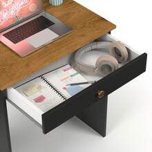 Desk Table For Computer Notebook Style 1 Drawer With Handle - White - View 3