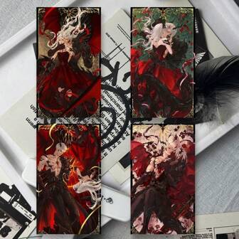 4pcs Love Deep Stylus Fashionable Couple Mini Greeting Cards, High-Quality Postcard, Bookmarker, Collectible Cards