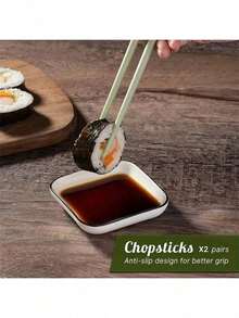 1 套寿司制作工具，包括不粘寿司垫、日本海苔饭团滚筒、DIY 寿司拼盘垫，适用于自制、寿司餐厅、派对、DIY 用品和厨房用具