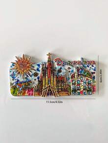 1 pieza Imán de nevera recuerdo 3D de Barcelona, España, regalo decorativo magnético