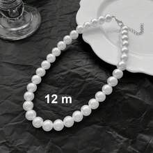 1 Stück 4m-12m Vintage französischer Perlenkette, simpler Choker mit zufälliger Perlenmenge
