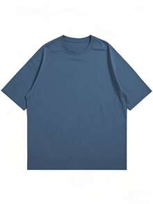 GRDR Men's Solid Color Casual Street Sporty Crew Neck Short Sleeve T-Shirt - Dusty Blue - View 3