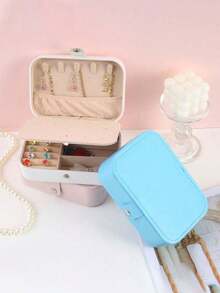 1pc Flip-Top Jewelry Box, Can Store Necklaces, Rings, Pendants, Bracelets, Earrings And Other Accessories, Suitable For Bedroom, Vanity, Drawers And Other Home Storage And Organization, An Essential For Women On Valentine's Day And Summer, Also An Ideal Choice For Travel And Back-To-School Season - Multicolor - View 8