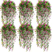 4 Packs Artificial Ivy Vine Hanging Plants - Faux Greenery For Indoor & Outdoor, UV Resistant, Ideal For Wedding And Engagement Decor, Detachable Leaves, Plastic Construction Fall/Autumn Decor Garden Fake Flowers Centerpieces