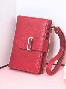 MINGYOU Stylish Chic Cute Soft Short Zipper Coin Purse With Handle For Women Wallet Cute Wallet Wallet Mini Wallet Purse Wallet Small Wallet - Red - View 2