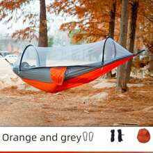 Outdoor Double Mosquito Net Hammock, Anti-Tipping, Breathable, Quick-Open, Camping Supplies