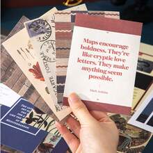 Twenty Fanatical Symphony Cards, Retro Magazine-Style Background Decorative Wall Stickers, INS-Style Postcards, DIY Message Cards, With Dot Stickers As A Bonus. School Supplies, Back To School - D-oil Painting Traces - View 7