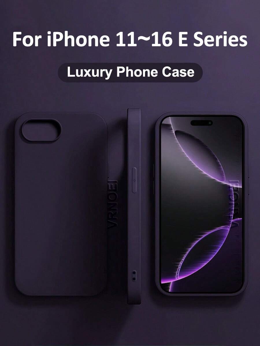 VRNOEI Solid Color Minimalist Phone Case, Compatible With IPhone 16/14/12/11/13/15/16 Pro Max, Luxury Shock-Proof, Compatible With IPhone 16/15/14 Plus, Protective Cover, Waterproof, Anti-Fall, Anti-Scratch, Phone Accessories