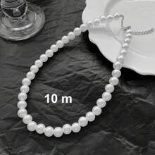 1 Stück 4m-12m Vintage französischer Perlenkette, simpler Choker mit zufälliger Perlenmenge