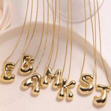 Gold Letter Necklace, Cute Initial Necklaces For Women 18k Gold Plated Balloon Letter Necklace Dainty Gold Necklaces For Women Charm Name Choker Fashion Women Jewelry