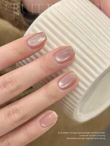 10ml春夏美甲热款冰透明通用白蓝绿粉色猫眼胶指甲油2025新款超闪白玻璃珠美甲用品