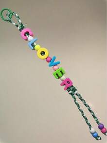 Custom Name Keychain - Handcrafted Beaded Bag Charm With Colorful Acrylic Letters|Dopamine Color Polyester Cord|Gift For Best Friend Daughter Teacher|Back To School Accessories|Women Girls Fashion Keyring Purse Clip - Multicolor - View 97